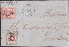 UNIKAT: Neuenburg + RAYON III (15 CENTIMES) von GENEVE 1852!