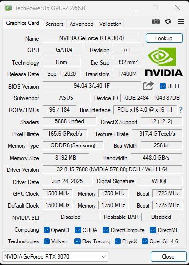 Asus Cartes graphiques: ASUS GeForce RTX 3070 TURBO – D'occasion à Yvonand par  6