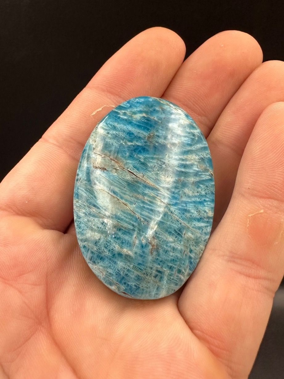 Minerali & Pietre curative: Blauer Apatit Handschmeichler Heilstein – Nuovo e nell'imballaggio originale da Männedorf venduto da Handschmeichler 3