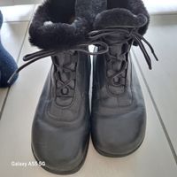 Boots d'hiver LadySko fourrées cuir noir, taille 41.