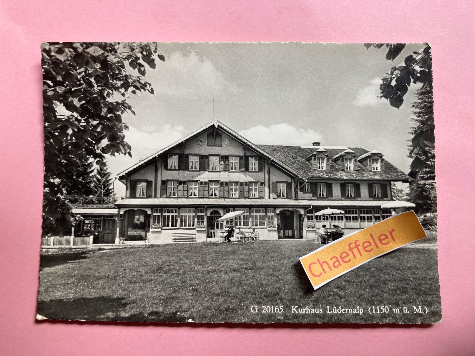 Cartoline postali: G 20165 Kurhaus Lüdernalp – Usato da Zürich venduto da Chaeffeler