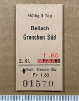 Bellach - Grenchen Süd, altes Bahn Billett, 11.11.1983, SBB