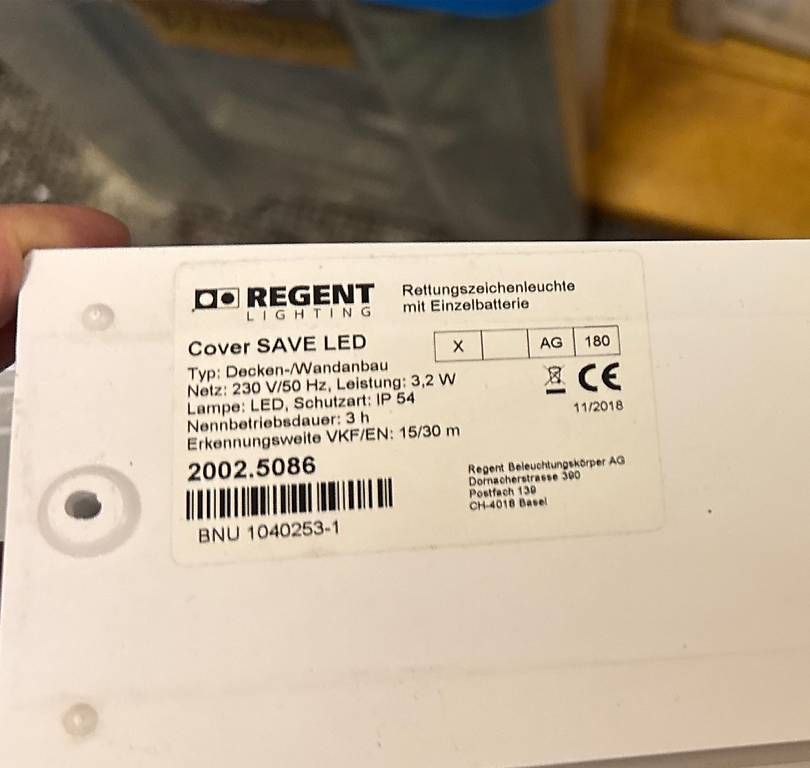 Lampade: Rettungsleuchte Notausgang  Regent – Usato da Basel venduto da Joshy03 2