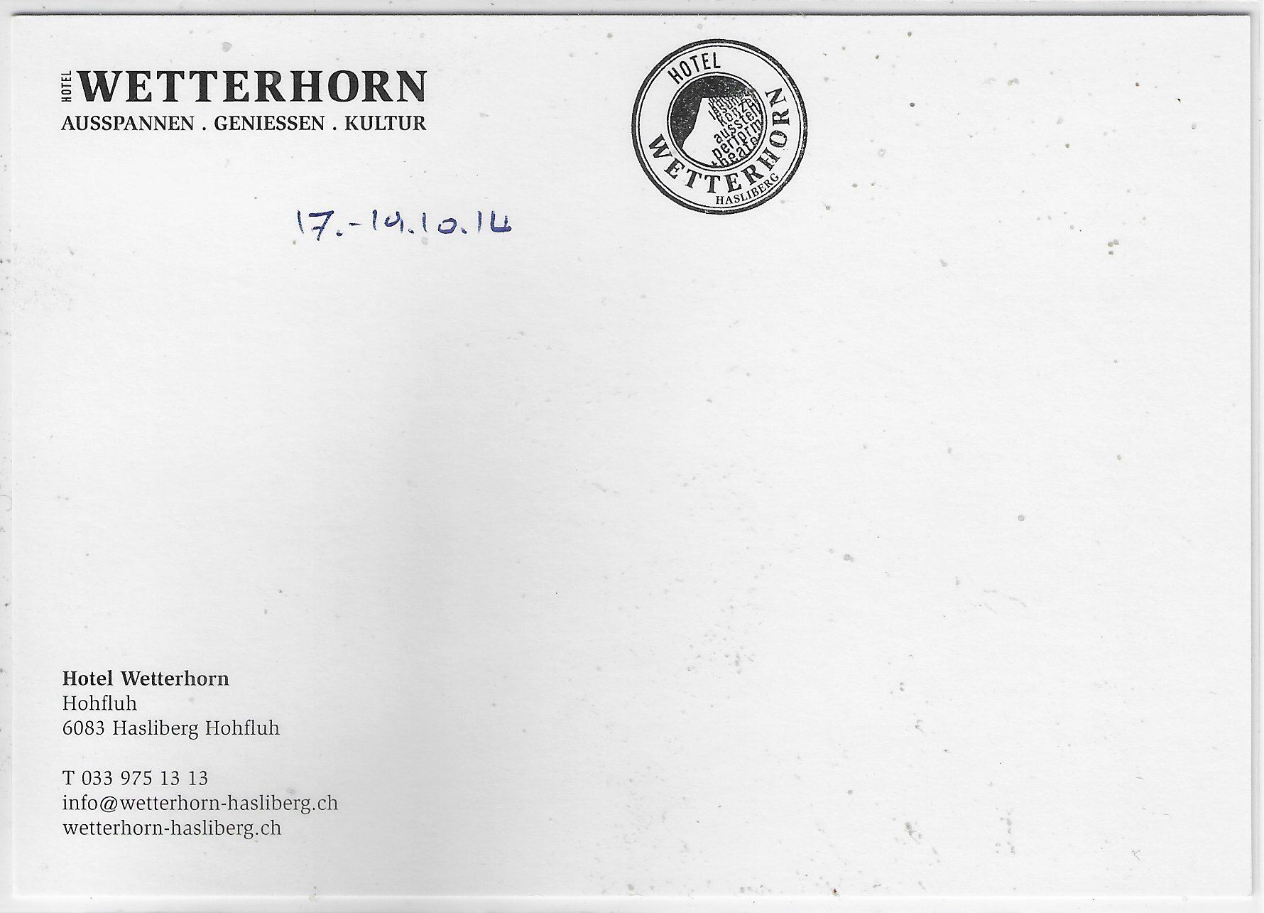 Ansichtskarten: Hotel Wetterhorn Hohfluh – Gebraucht aus Ettingen von Kartenplanet 1