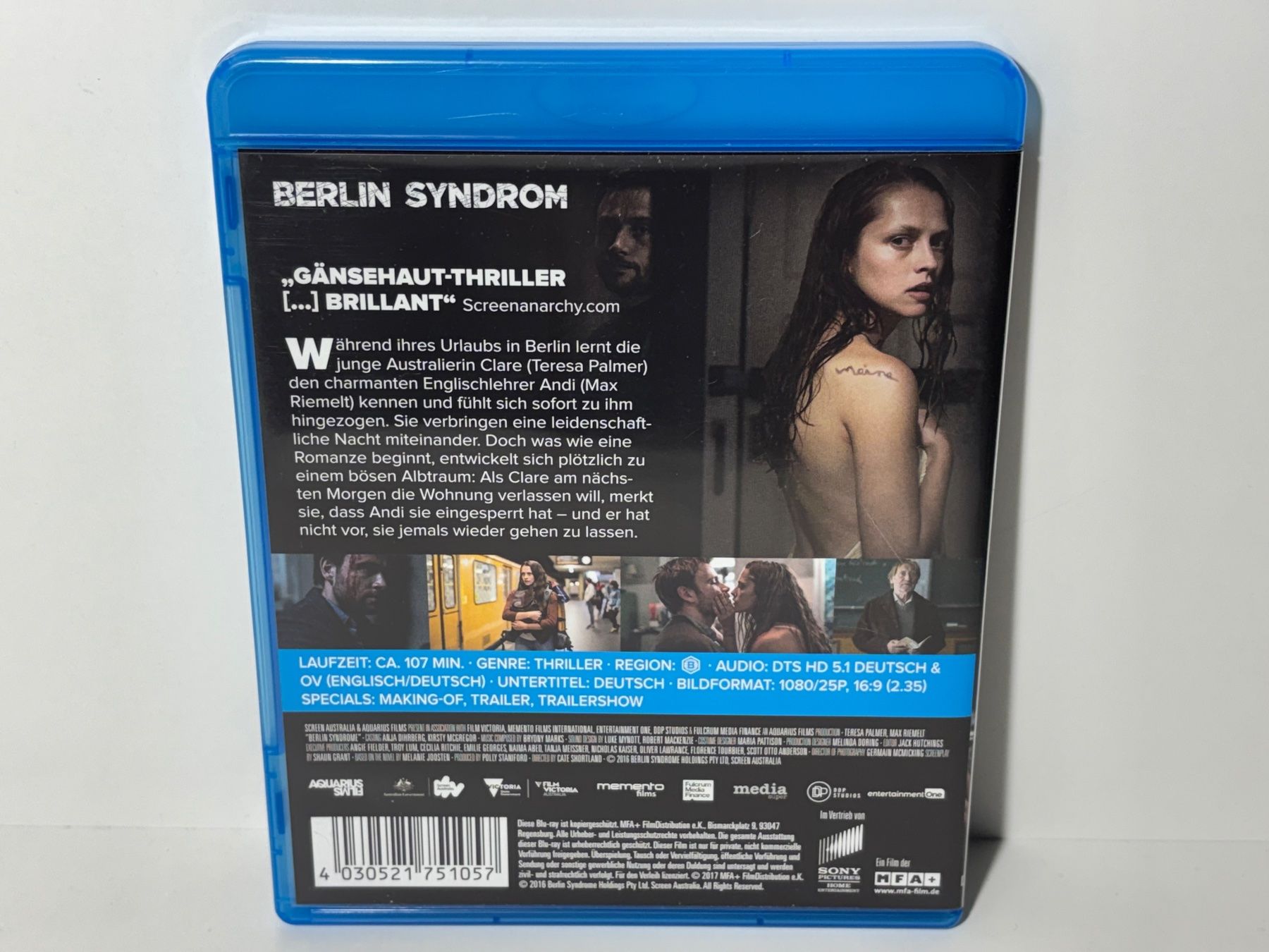 Tous les DVDs: Berlin Syndrom Blu Ray – D'occasion à Wilderswil par Sstriker 1