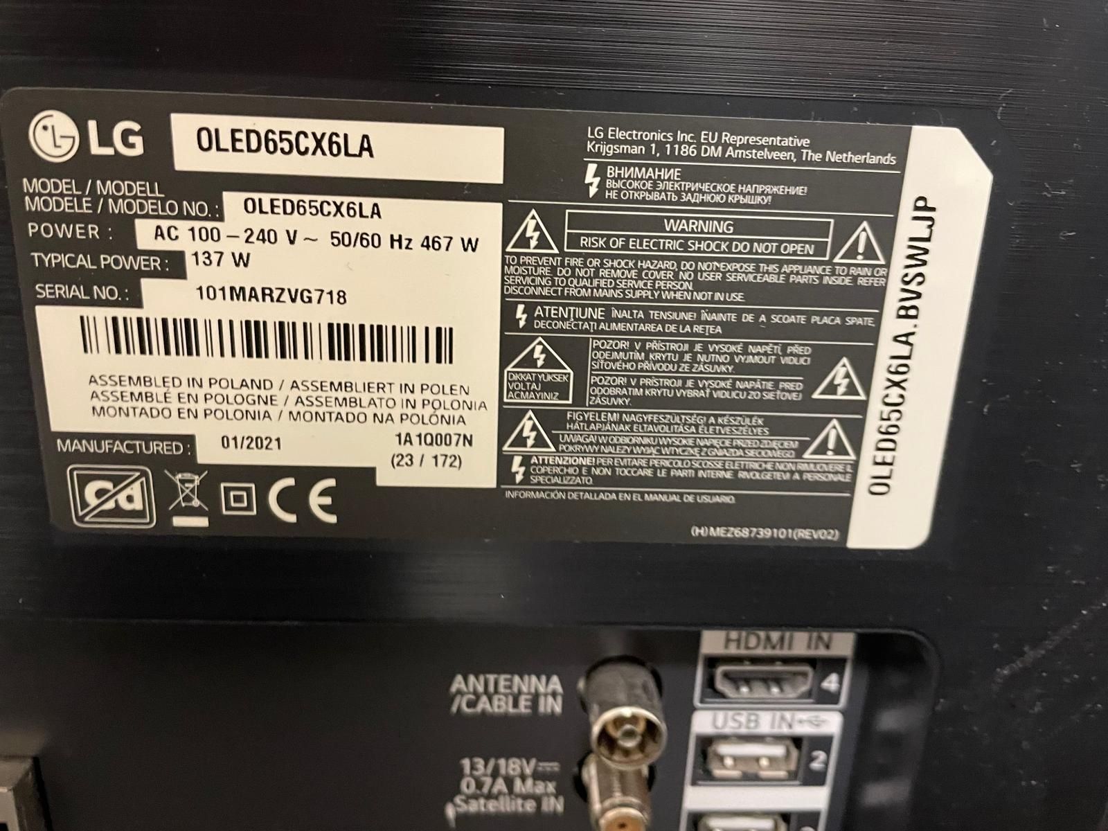 Televisori: LG OLED 65CX6LA 65 Zoll – Usato da Horw venduto da ali_y7r5 1