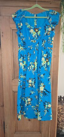 Tory Burch Sommerkleid, Gr. M, Blau mit Blumenmuster🌸