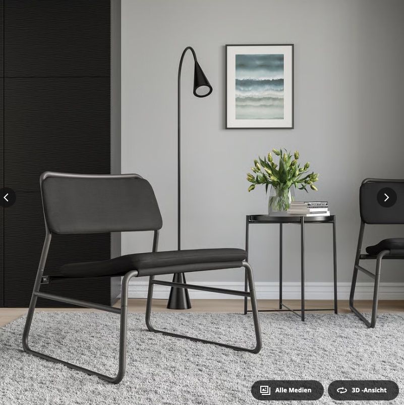 Ikea Poltrone: LINNEBÄCK Sessel, Vissle dunkelgrau – Usato da Schaffhausen venduto da mar_77yj 1