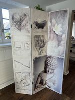 Paravent Raumteiler Zen-Stil, neuwertig, 180cm hoch