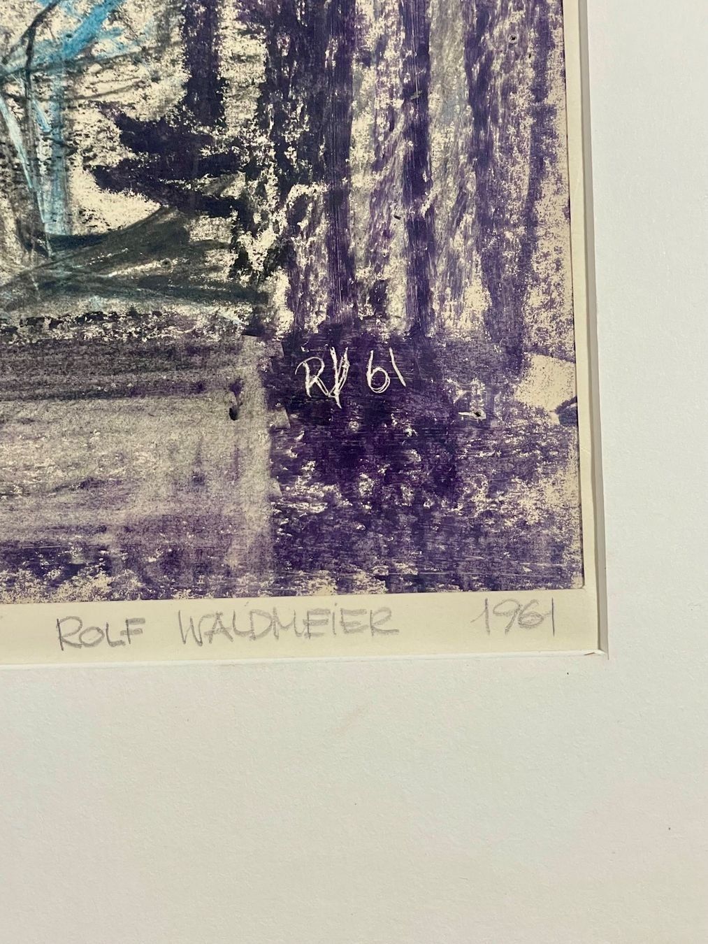 Gemälde: ROLF WALDMEIER HARLEKIN OELKREIDE handsigniert/monogrammiert – Gebraucht aus Gersau von grafik-kunst 7
