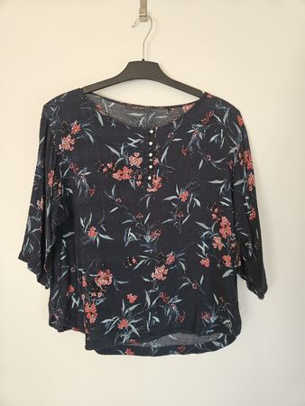 Damen Bluse Esprit dunkelblau mit Blumenmuster