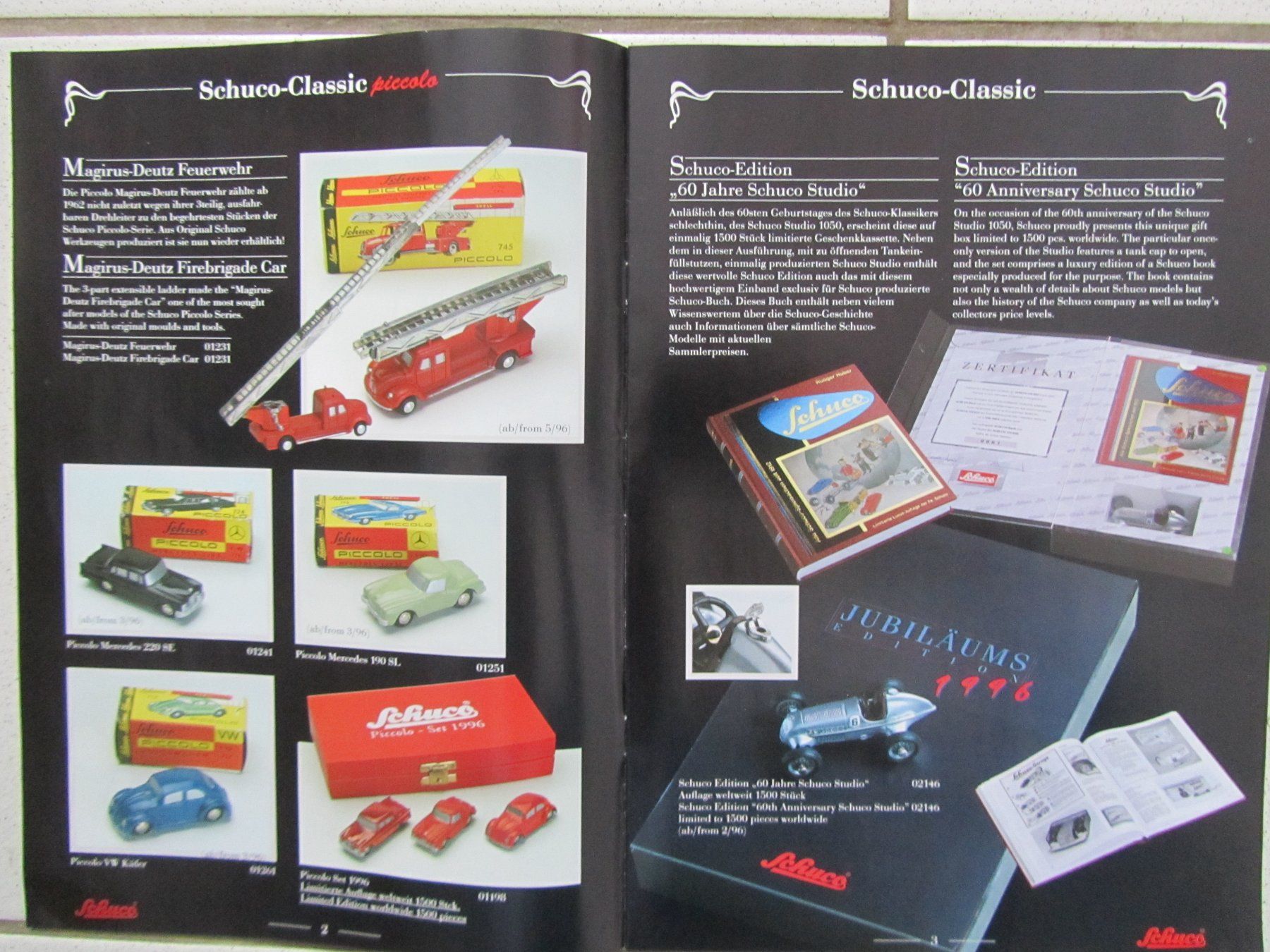 Schuco Modellautos: Schuco, Modellauto-Katalog von 1996 – Gebraucht aus Weiningen ZH von dietsch57 1
