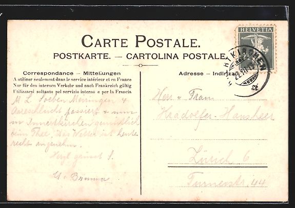 Cartes postales: AK Meiringen, Kirchgasse mit Kirche – D'occasion à Berlin par bartko-reher 1