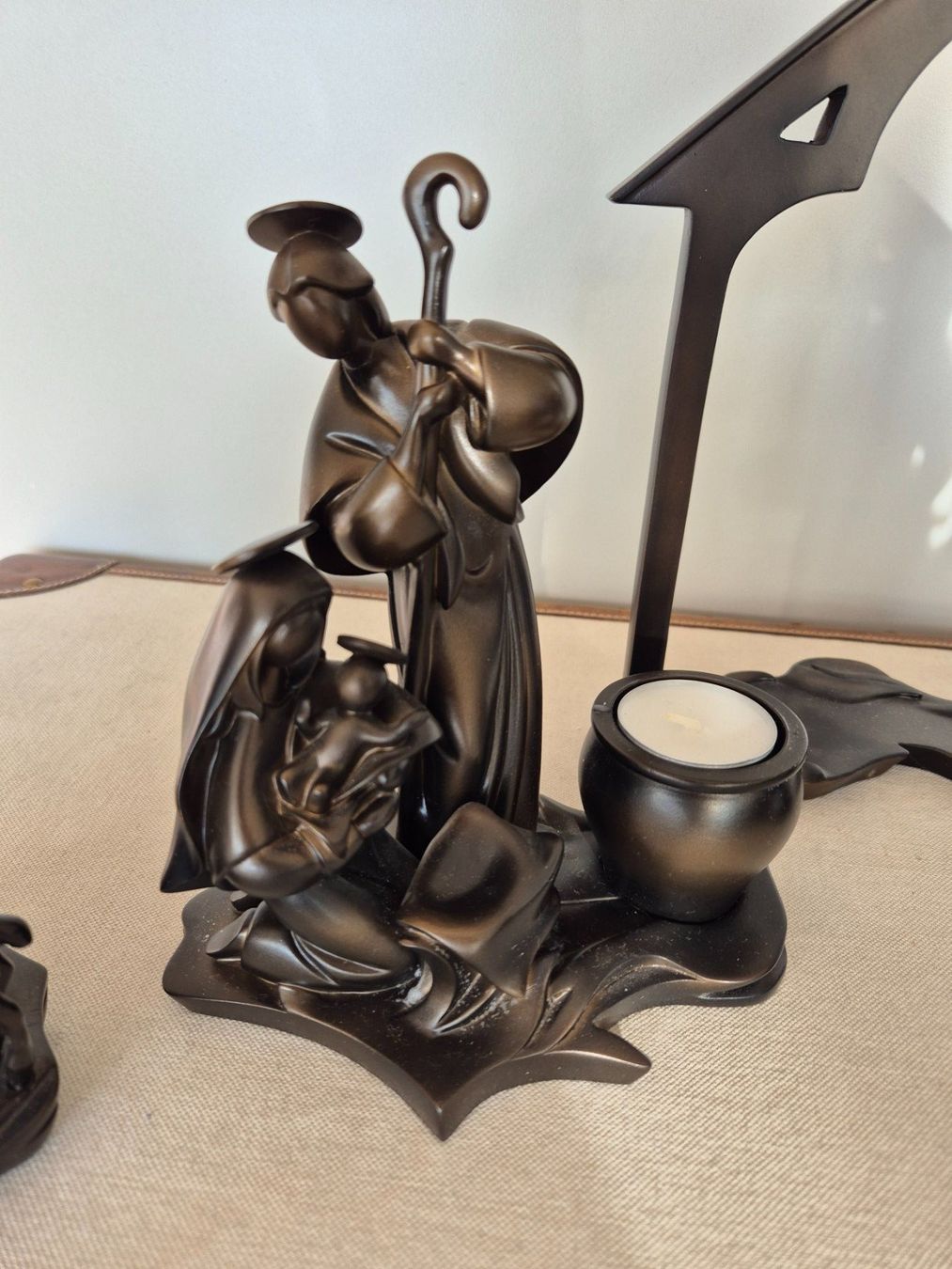 Bougeoir PartyLite 'Heilige Drei Könige' (Rois Mages) - Style Vintage Rétro, Couleur Marron, Neuf Dans Sa Boîte
