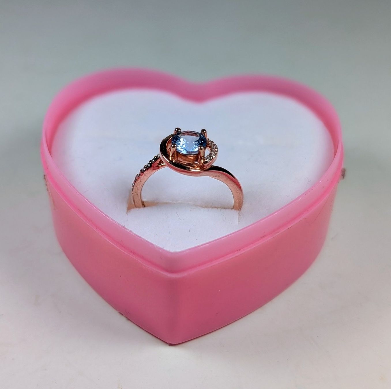 Anelli: 925 Silber Ring Vermeil Rosé mit blauem Stein – Usato da Kreuzlingen venduto da _Mic_ 1