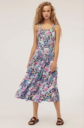 Oysho cotton button down Summer Midi Dress size m💜 