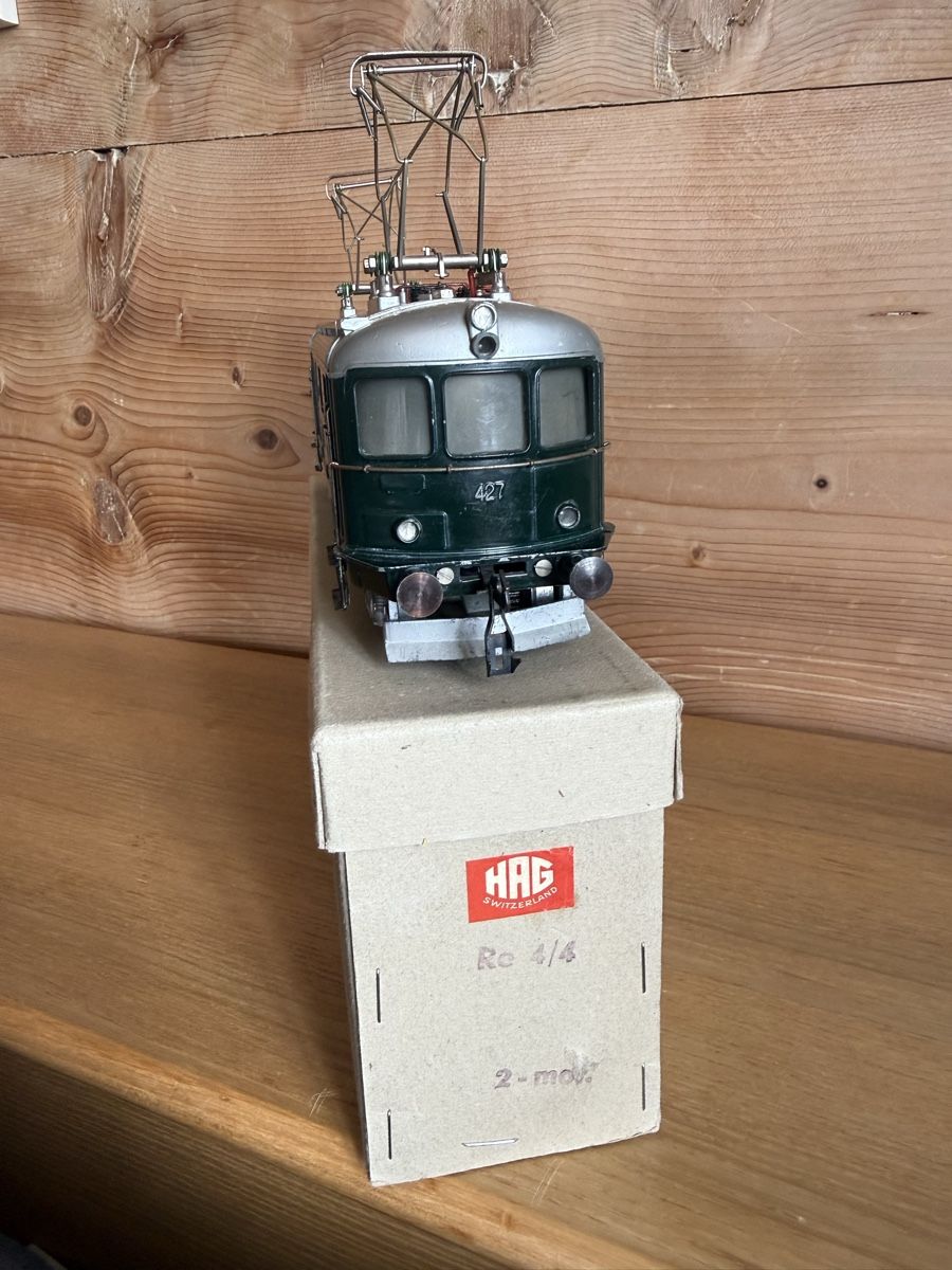 Hag Modellini di ferrovie: HAG Re 4/4 I DC 2 Motoren mit Originalkarton  – Usato da Amden venduto da vipernatter 1