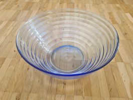 Blaue Glasschale, Salatschale, Obstschale, Ø 26 cm