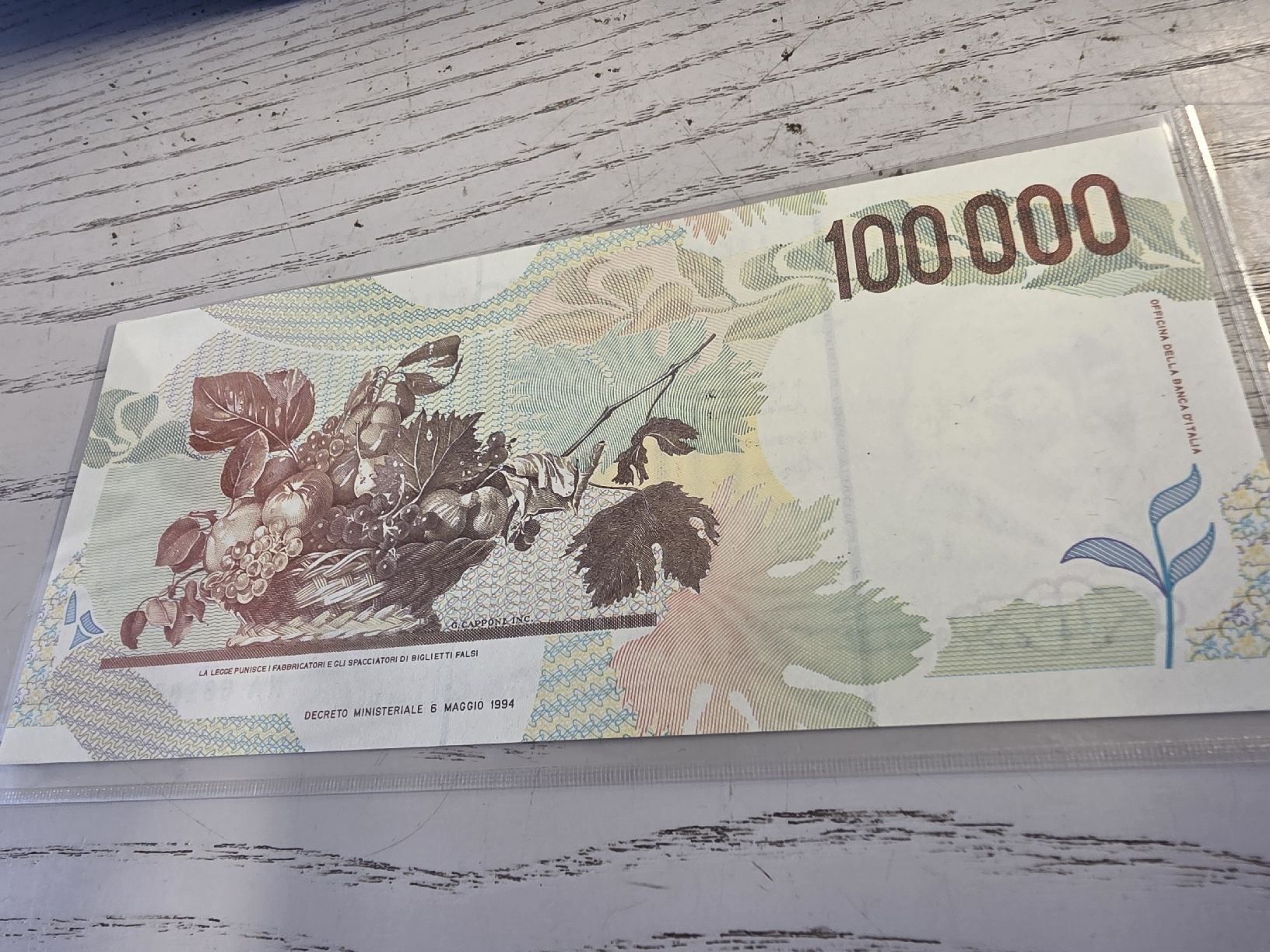 Banknoten: 100000 Lire Banknote Italien 1994  – Neu und originalverpackt aus Herisau von Antiques.AR 1