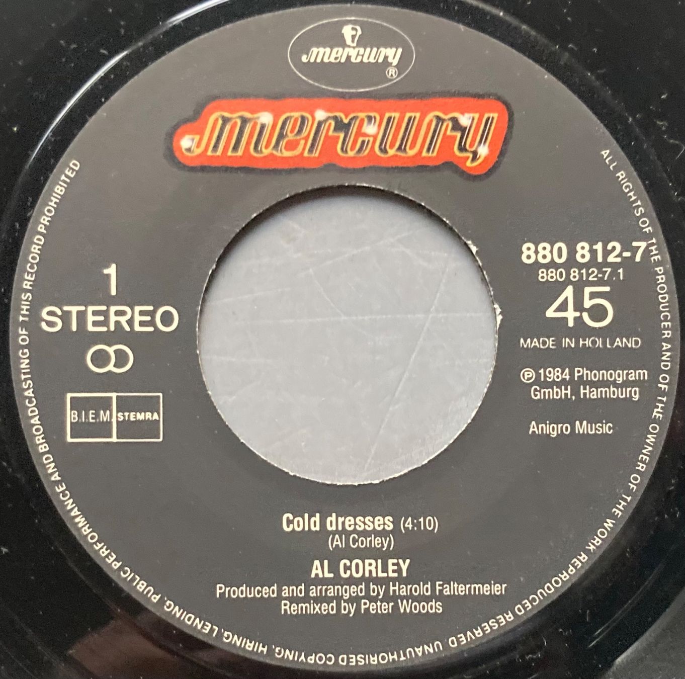 Dischi in vinile: AL CORLEY - COLD DRESSES – Usato da Poliez-Pittet venduto da Newtown-Records 2