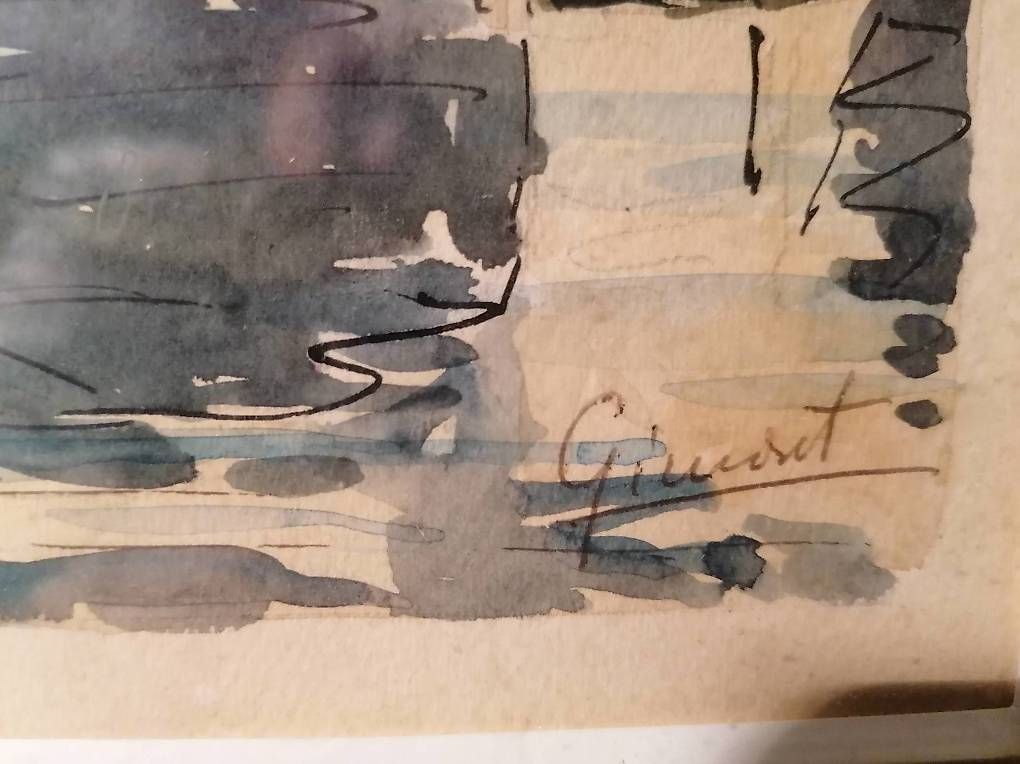Gemälde: Aquarelle pont neuf Paris signée. – Gebraucht aus St. Maurice von Benoit12 3