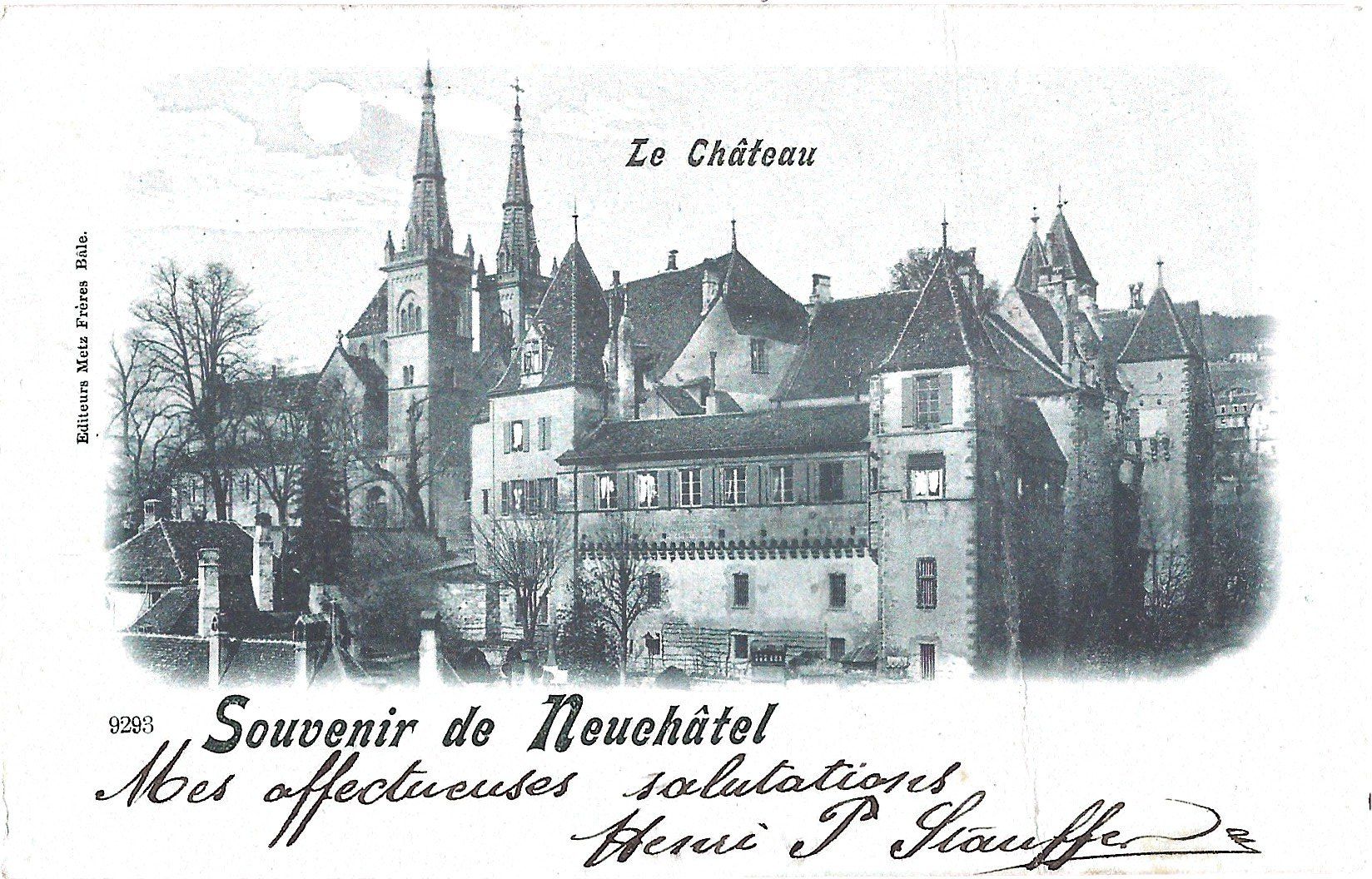 Cartes postales: S o u v e n i r    d e   N e u c h â t e l  -  Le   Chateau – D'occasion à Bütschwil par Jackson1A