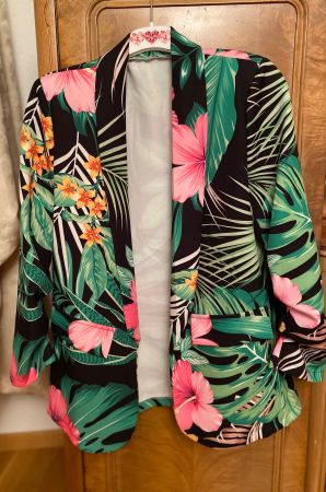 Sommerblazer mit Blumenmuster, One Size  ca. L neuer Zustand