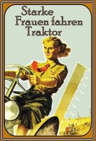 Blechschild-STARKE FRAUEN FAHREN TRAKTOR