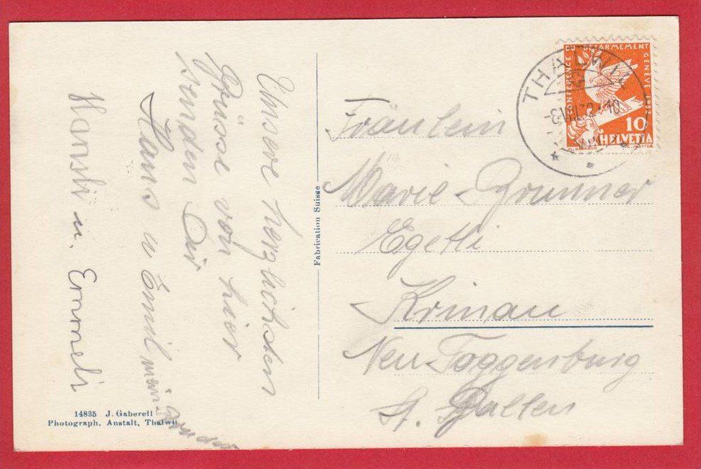 Cartoline postali: THALWIL HOTEL KRONE 1932 – Usato da Grüningen venduto da Kartenlaube 1