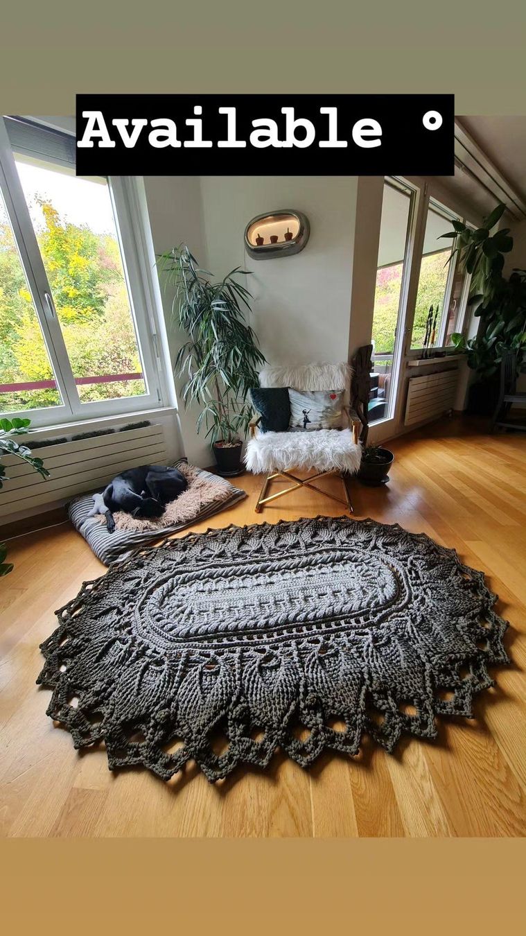 Tappeti: Handmade Crocheted Rug - Unique Design - Gray green Tones – Nuovo (secondo la descrizione) da Zürich venduto da joa_26k8 1