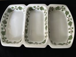Porzellan Servierplatte 3-teilig Efeu Dekor Vintage Frankrei