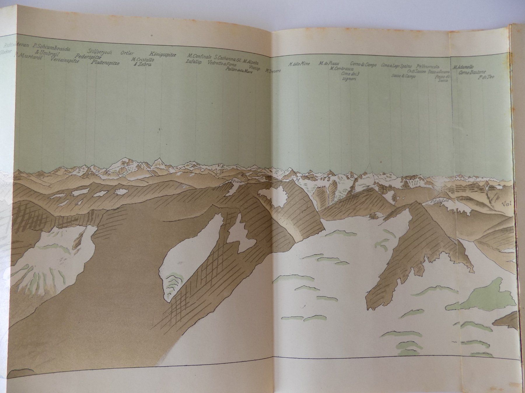 Incisioni: Panorama vom Piz Languard 1897 – Usato da Risch venduto da Antikfee 2