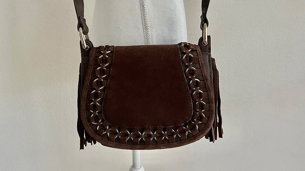 Borse da donna: Tasche dunkelbraun/gold mit Fransen – Usato da Volketswil venduto da oli_l2zq 2