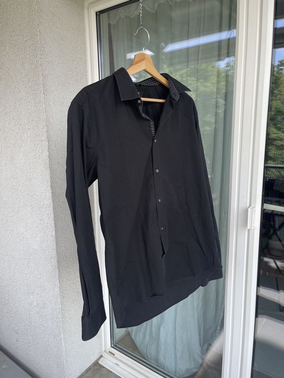 Camicie: Stylish Men's Long Sleeve Black Shirt - Size Large – Usato da Muttenz venduto da pot_spt2