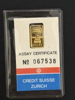 Goldbarren 1g Credit Suisse