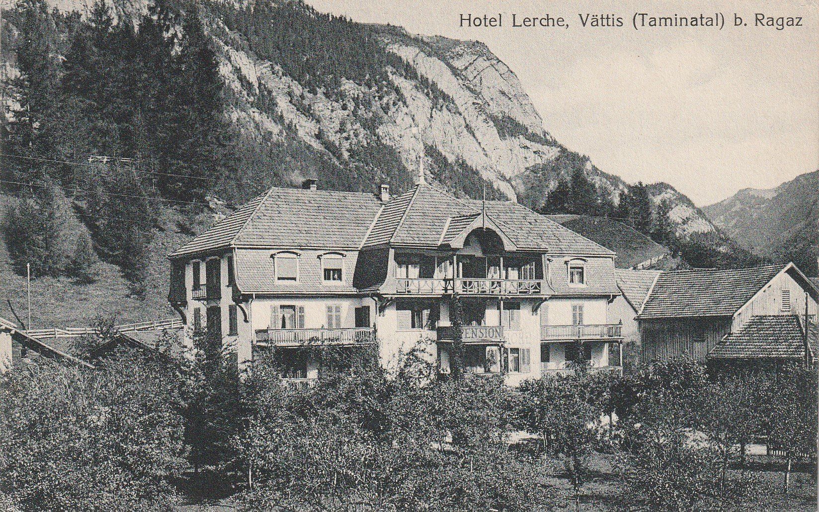 Cartoline postali: Ragaz--Hotel Lerche -1920 – Usato da uttwil venduto da Koehlerfred