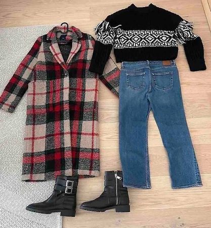 Mega cooler Mantel Manteau, Vintage Wool Plaid Style, Zara