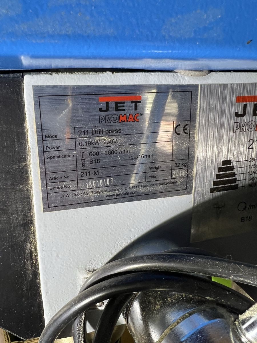 Promac Bohrmaschinen: JET PROMAC TYPE 211 Tischbohrmaschine – Gebraucht aus Huttwil von luk_9tdh 6