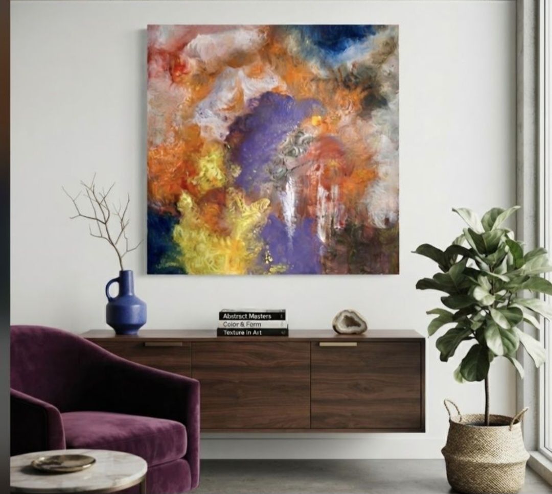Tableaux: Gemälde " Farbexplosion" handmade 100×100 – Neuf (Voir description) à Riehen par Steinbock1970
