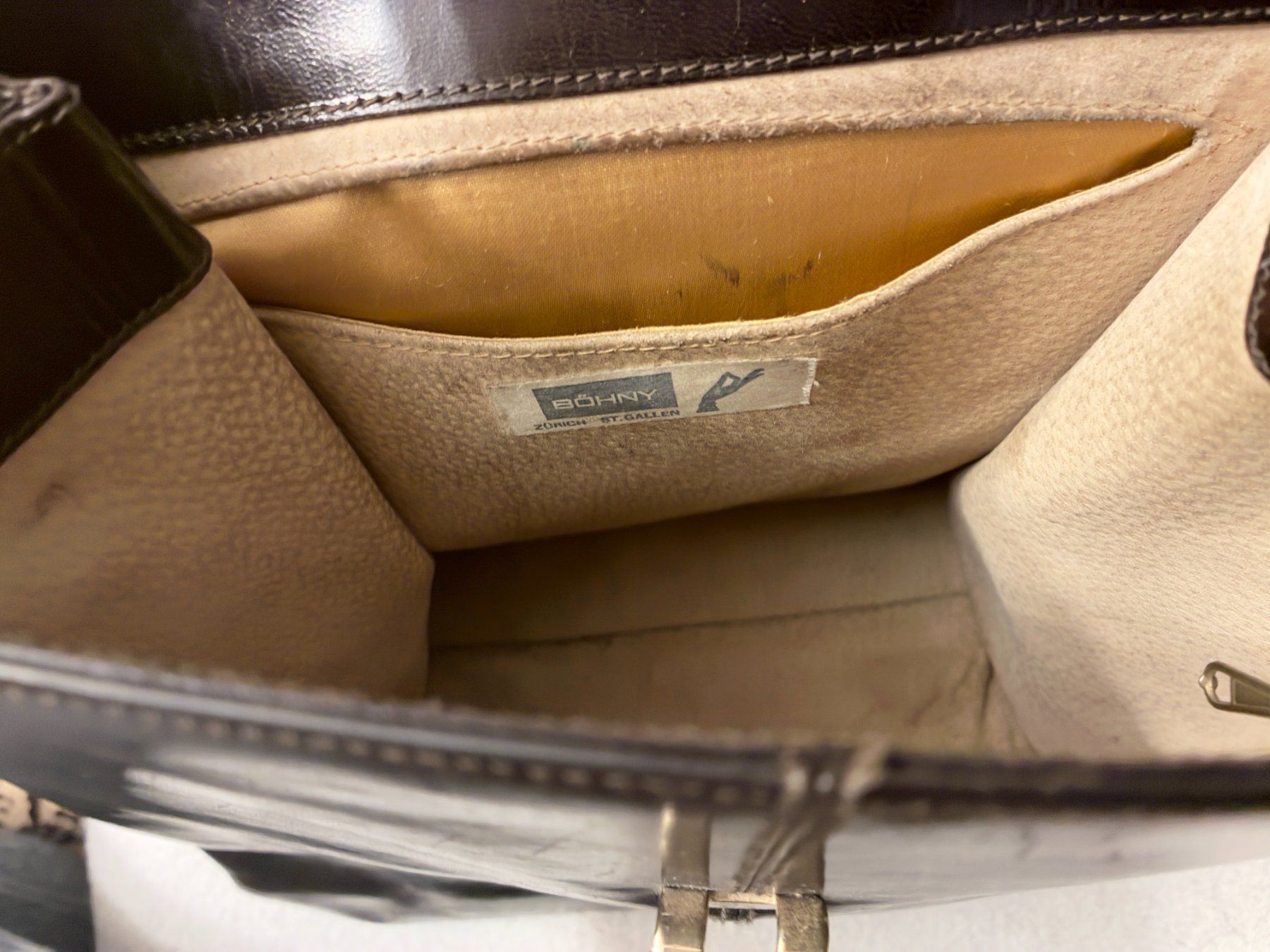 Borse da donna: Braune Vintage Leder Damen Handtasche – Usato da Kloten venduto da Nephty 8