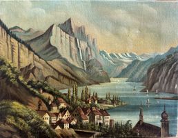 Original Ölgemälde „Weesen am Walensee“