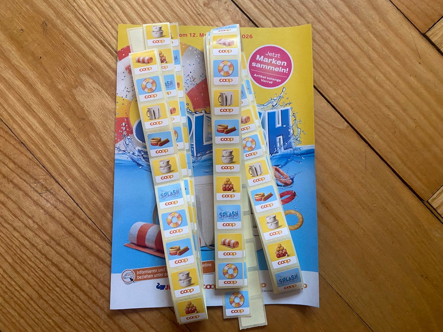 Coop Raccolte di bollini & punti: Coop Splash 160 Märkli plus Heft (nicht eingeklebt) – Nuovo e nell'imballaggio originale da Windisch venduto da Farn00