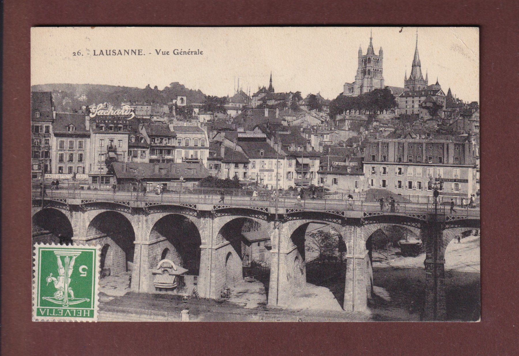 Cartoline postali: LAUSANNE - Grand Pont - 1912 – Usato da Pully venduto da nicecards