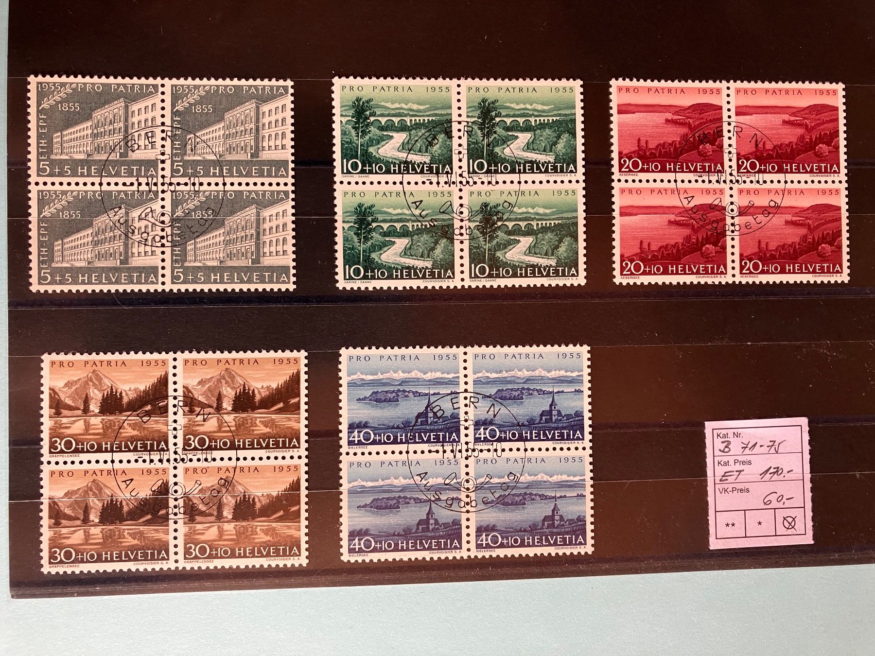 Tutti i francobolli: 1955 Pro  Patria ET Stempel – Nuovo (secondo la descrizione) da untervaz venduto da Wingert