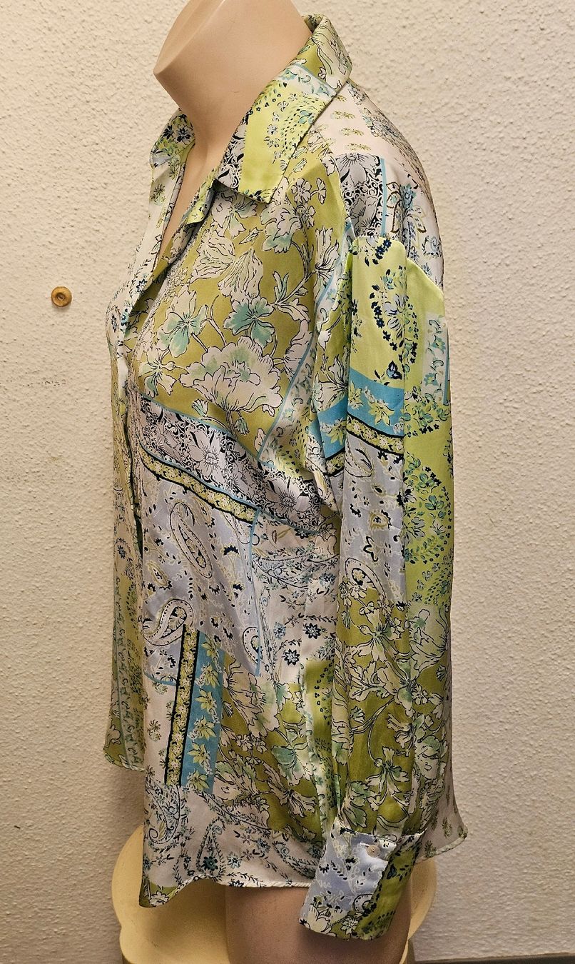 Zara Camicette: ZARA Damen Bluse Hemd Patchwork Print Gr. M Grün Blau Weiss – Usato da Urdorf venduto da ole_mrp9 3