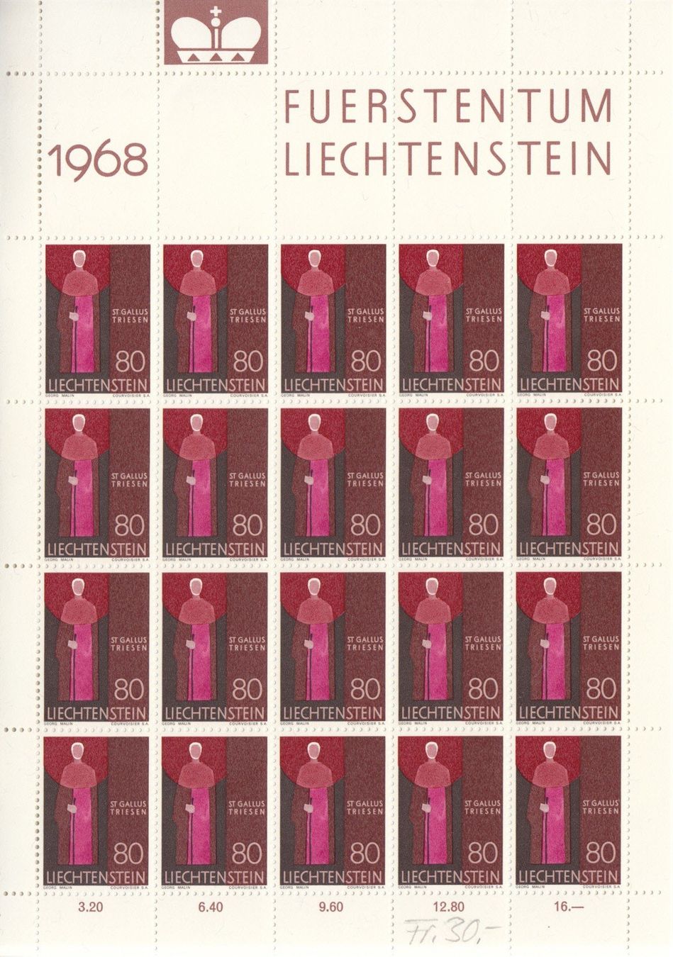 Alle Briefmarken: LBK 422 - 430 Bogen postfrisch – Gebraucht aus Bürglen TG von StampGraf 7