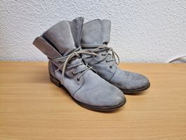 Stiefeletten, Schnürstiefel grau Gr. 37