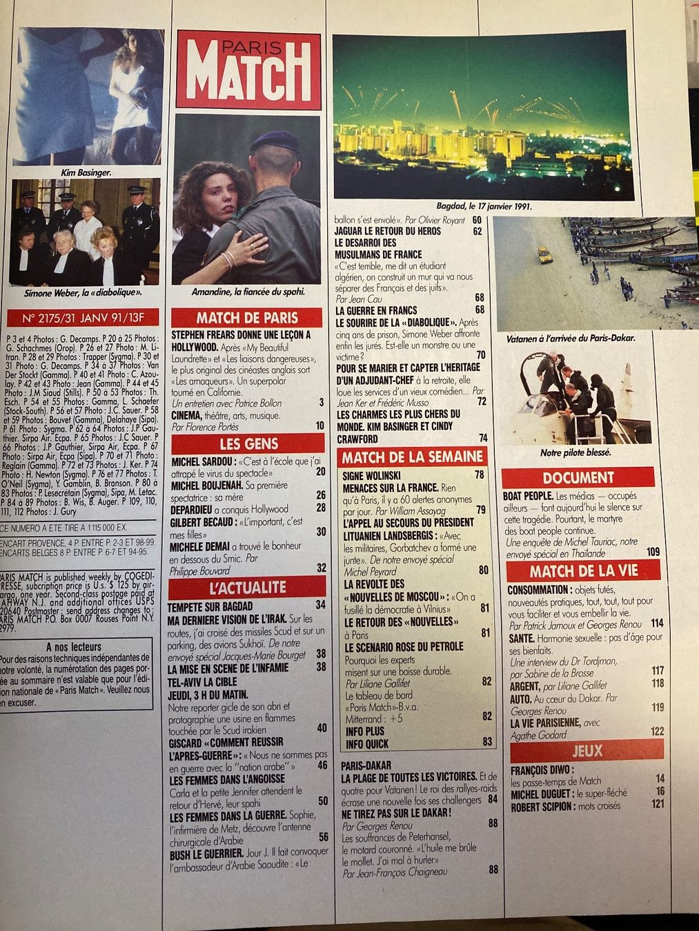 Zeitschriften & Magazine: Paris Match - Tempête sur le Golf - 1991 – Gebraucht aus Le Brassus von cinema13 1