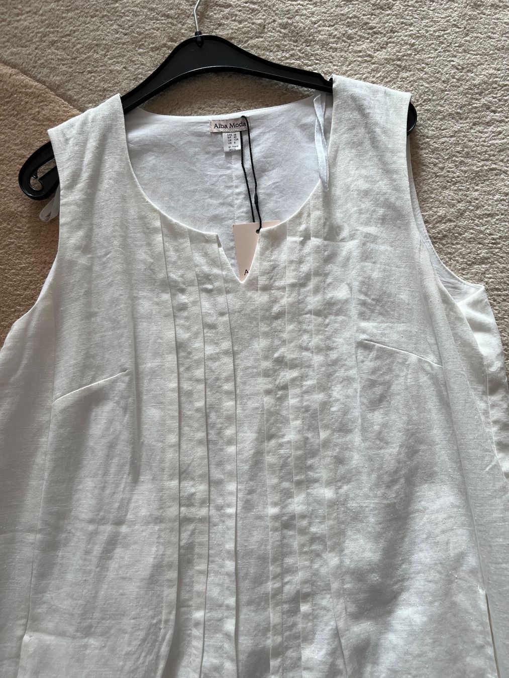 Alba Moda Vestiti: Leinenkleid weiss Gr 38 – Usato da Horgen venduto da Hpunto 1