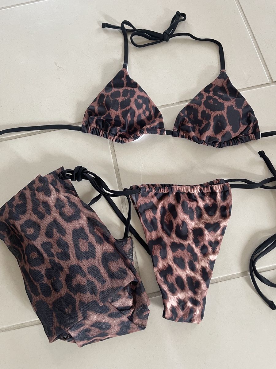 Costumi da bagno & Bikini: Sommerhit: Leopard Bikini Set Gr. M 3teilig – Nuovo e nell'imballaggio originale da Bassersdorf venduto da Sandy456